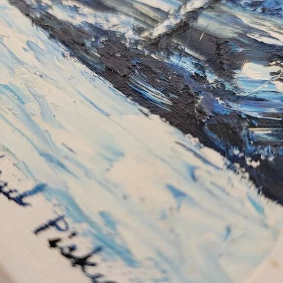 Hazel Pickens Original Oil Painting Winter Landscape Snow Scene Vintage 12x9 - Picture 8 of 8